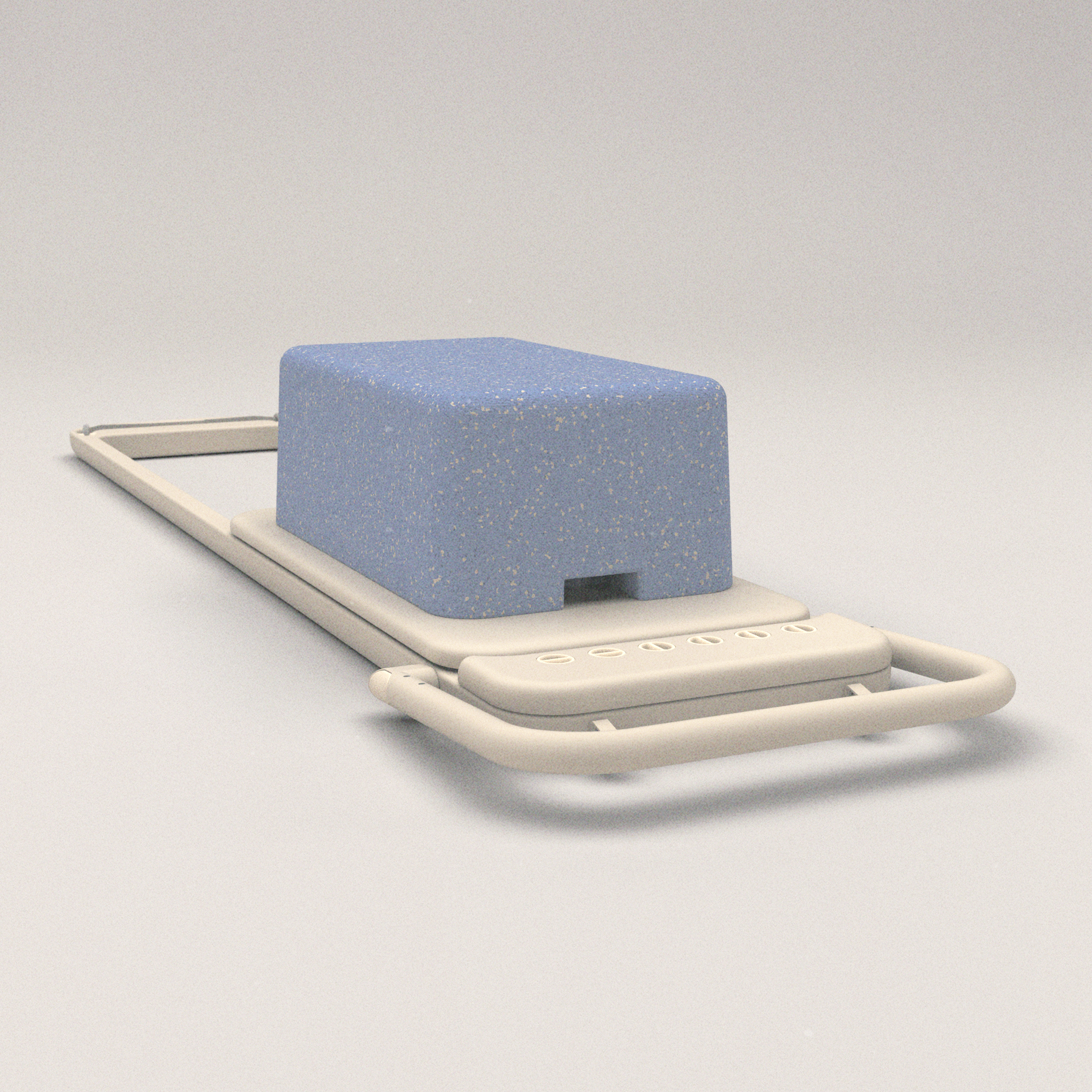 lightweight Pilates box on the Somato folding home Pilates reformer
